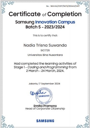 Samsung Innovation Campus Certificate